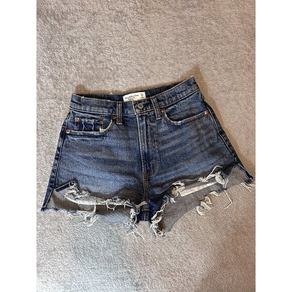 ABERCROMBIE & FITCH Women Curve Love The High Rise Mom Shorts Size 25 / 0 - Picture 2 of 9